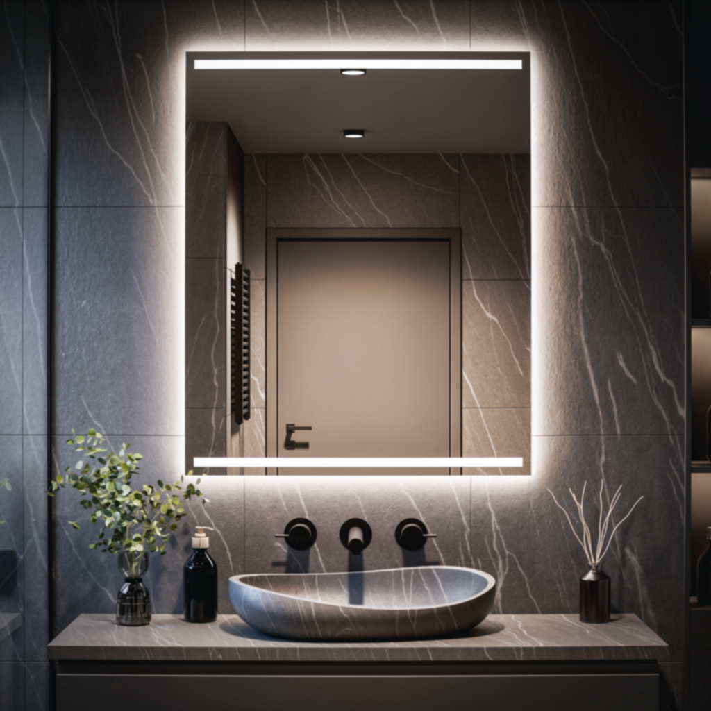 Badezimmerspiegel mit LED-Beleuchtung nach Maß – Hades