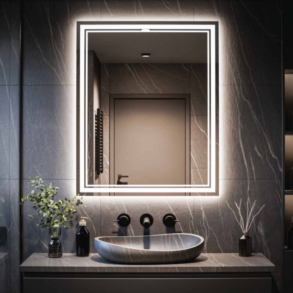 Badezimmerspiegel mit LED-Beleuchtung nach Maß – Hermes