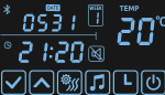 Bluetooth-Touchpanel mit Lautsprechern – Uhr, Datum, Temp., Musik-, Licht- und Antibeschlagstatus